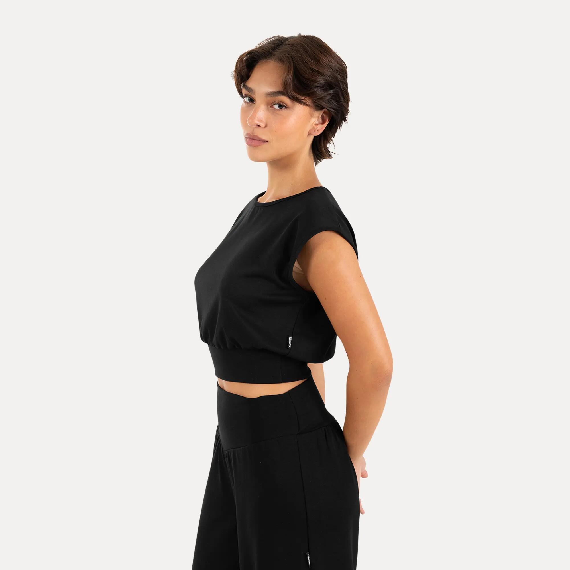 Damen Crop Top Jorina Schwarz 2/6