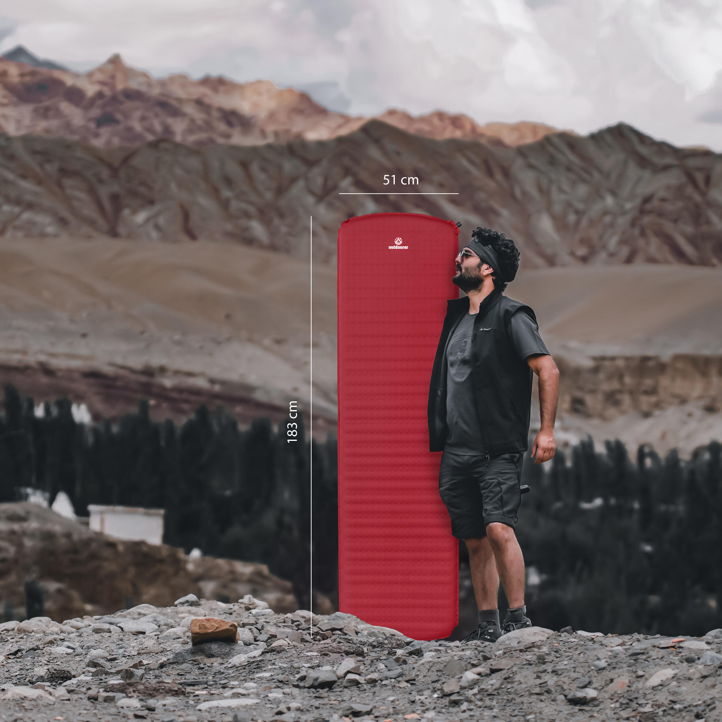Selbstaufblasbare Isomatte Trek Bed 2 Rot - Ultraleichte Trekkingmatte 3/7