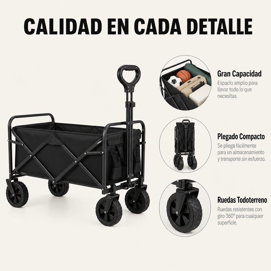 Chariot pliable tout-terrain capacité 75 kg 6/7