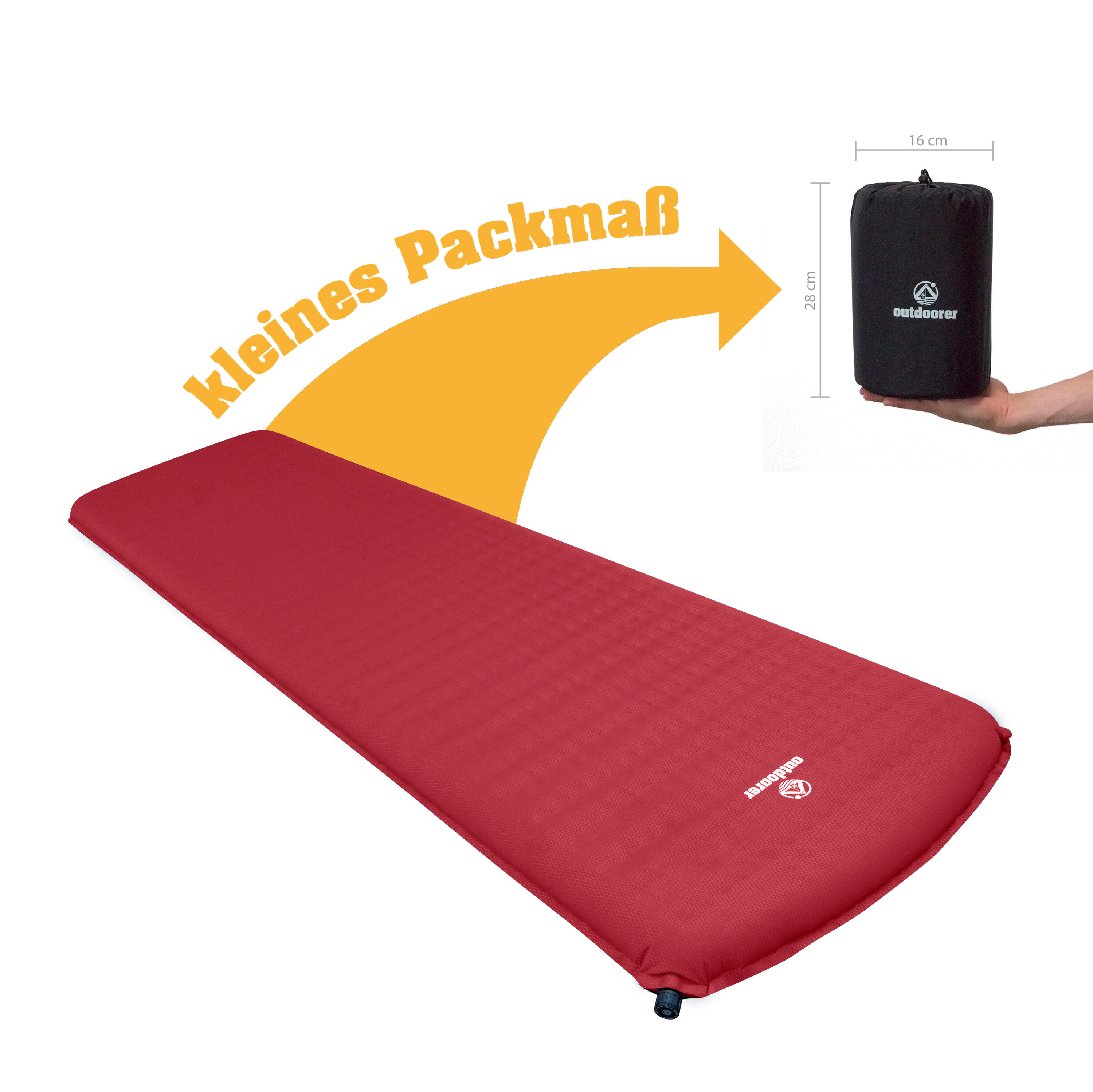 Selbstaufblasbare Isomatte Trek Bed 2 Rot - Ultraleichte Trekkingmatte 4/7