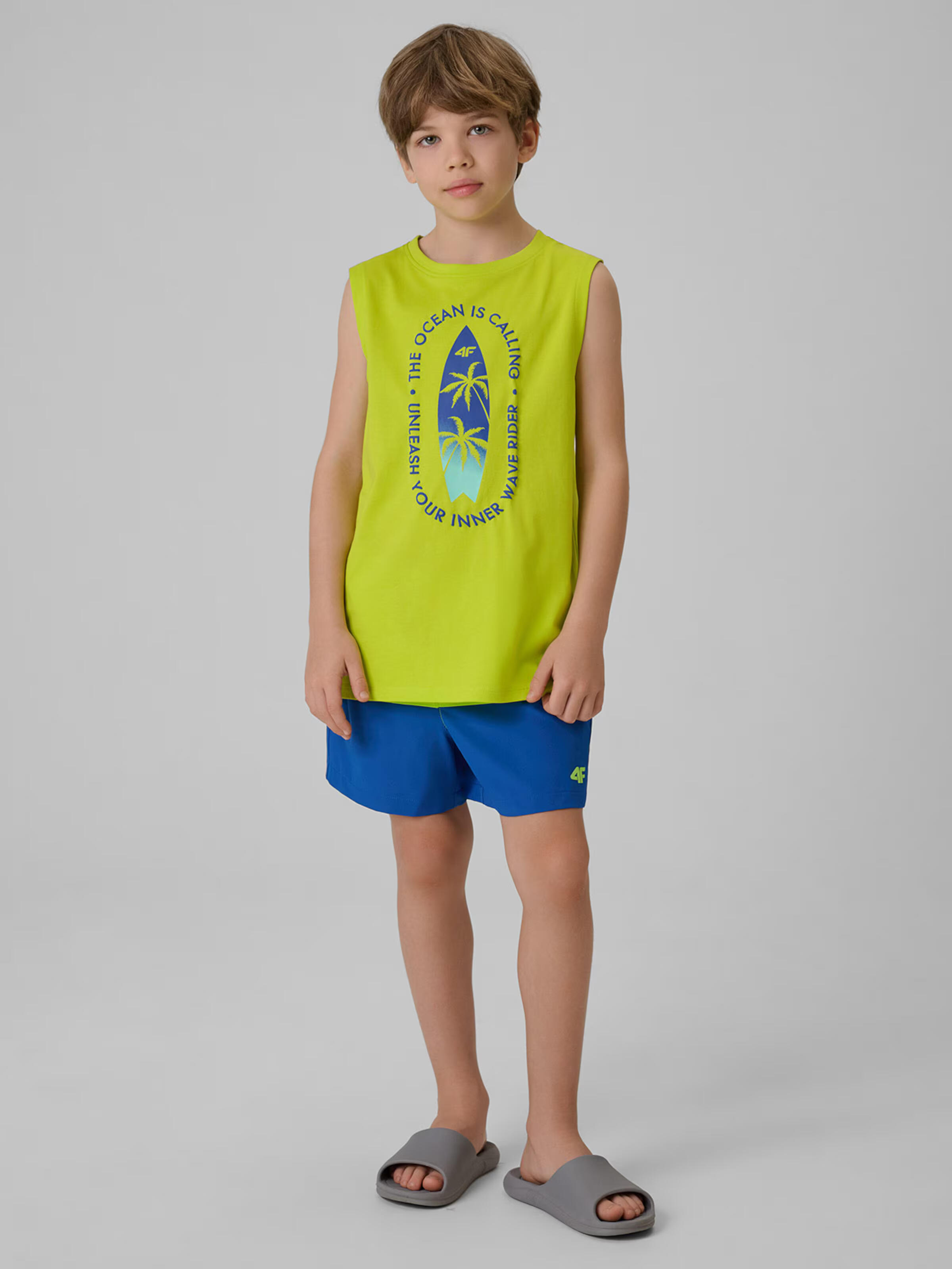 Spodenki plażowe boardshorty chłopięce 4F 4FJWSS26UBDSM203 2/7