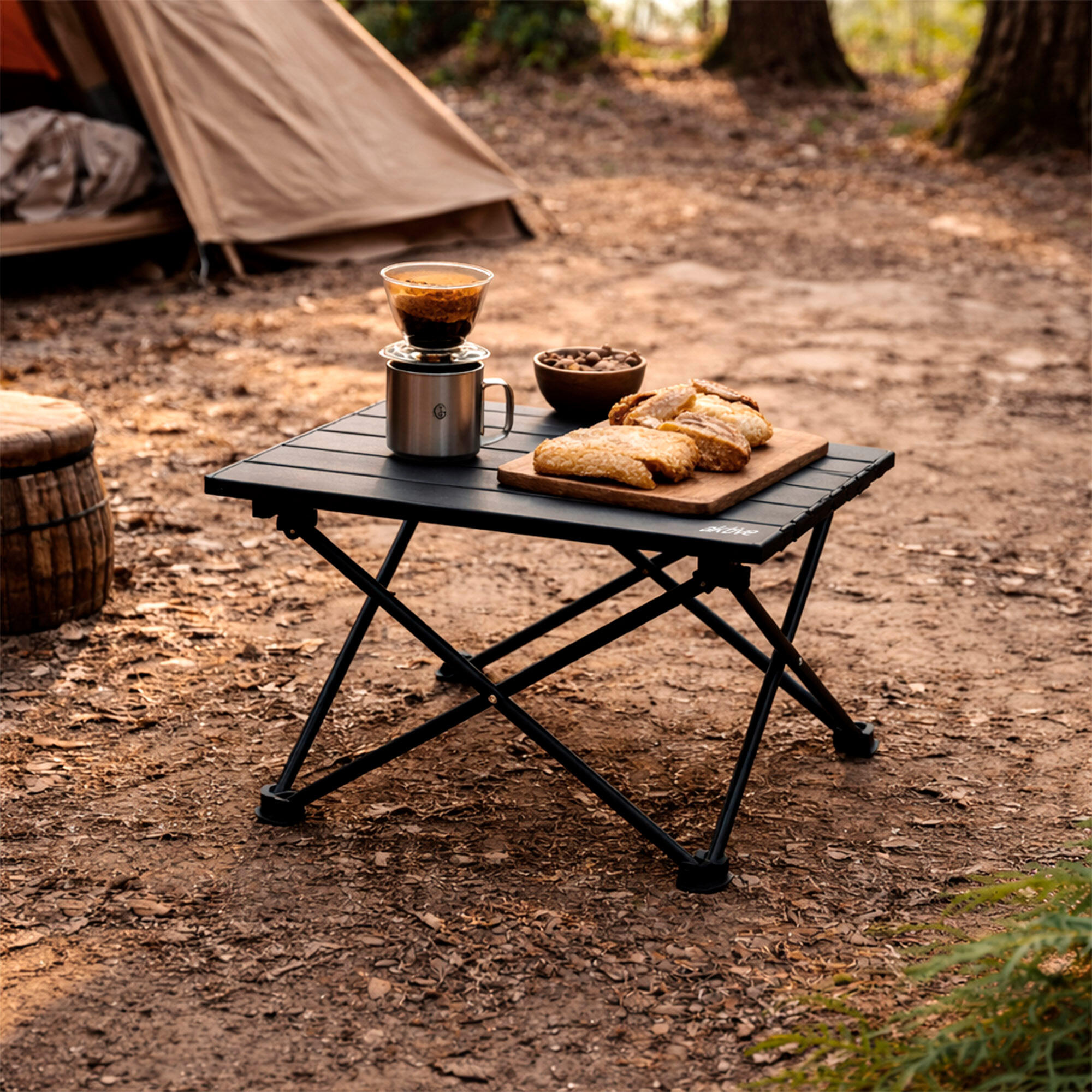Aktive Camping Mesa dobrável para camping com anti-tombamento 43x40x31 cm 3/7