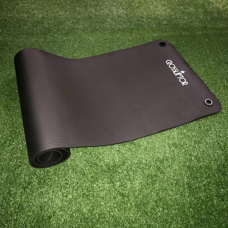 Esterilla de fitness 183 x 61 cm - 10 mm, antideslizante, con asa y anillas 4/5