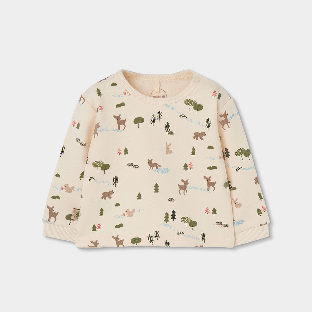 Conjunto punto bebé niño verde estampado bosque 3/7