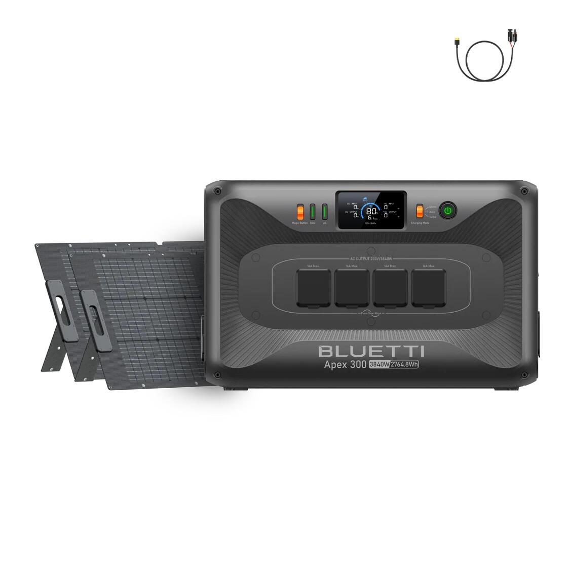 BLUETTI APEX 300+2×PV200 panele słoneczne, 3840W stacja do magazynowania