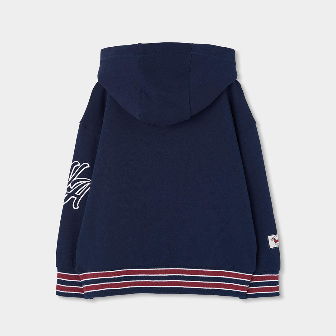 Sudadera felpa niño azul marino con capucha 2/4