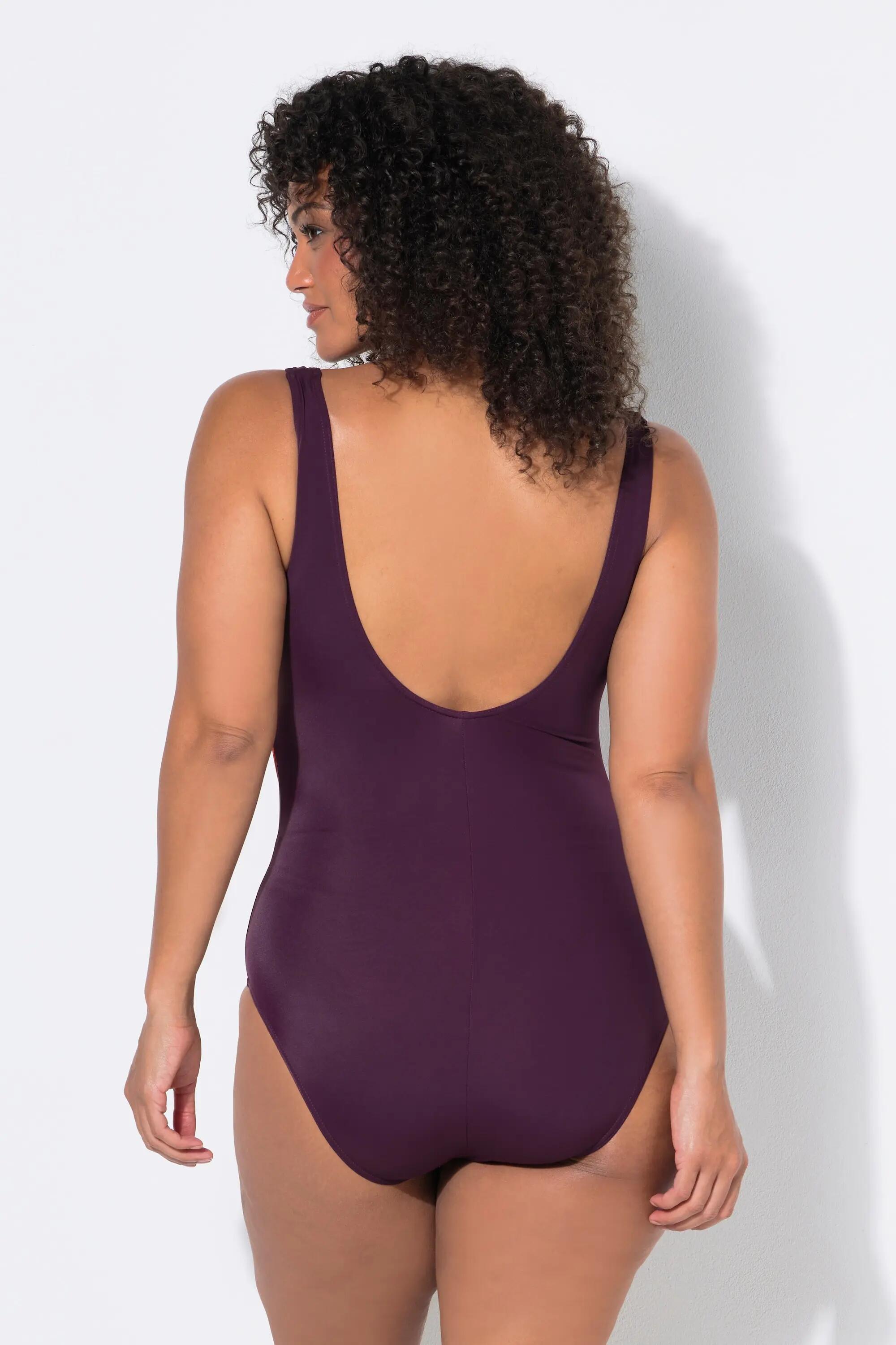 Femme Maillot de bain sans bonnets souples décolleté rond et passepoils 2/7