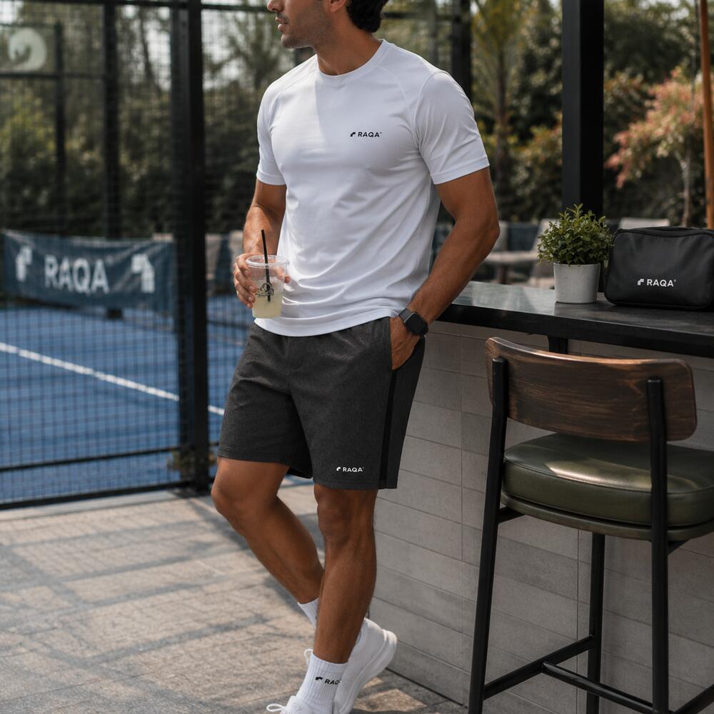 Raqa Court Elite Short Heren — padelshort met stretchstof 3/4