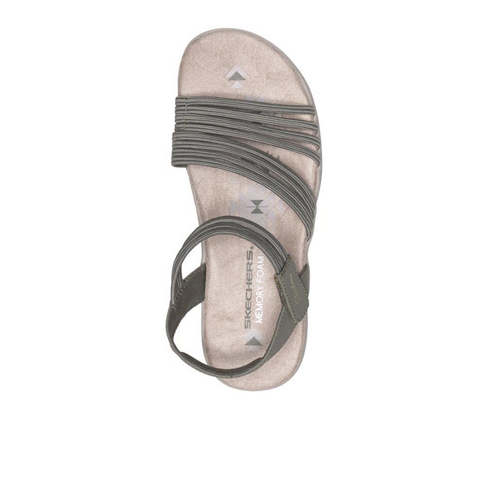 Sandalias Sckechers Mujer Reggae Slim - Coffee Run Verde 3/4