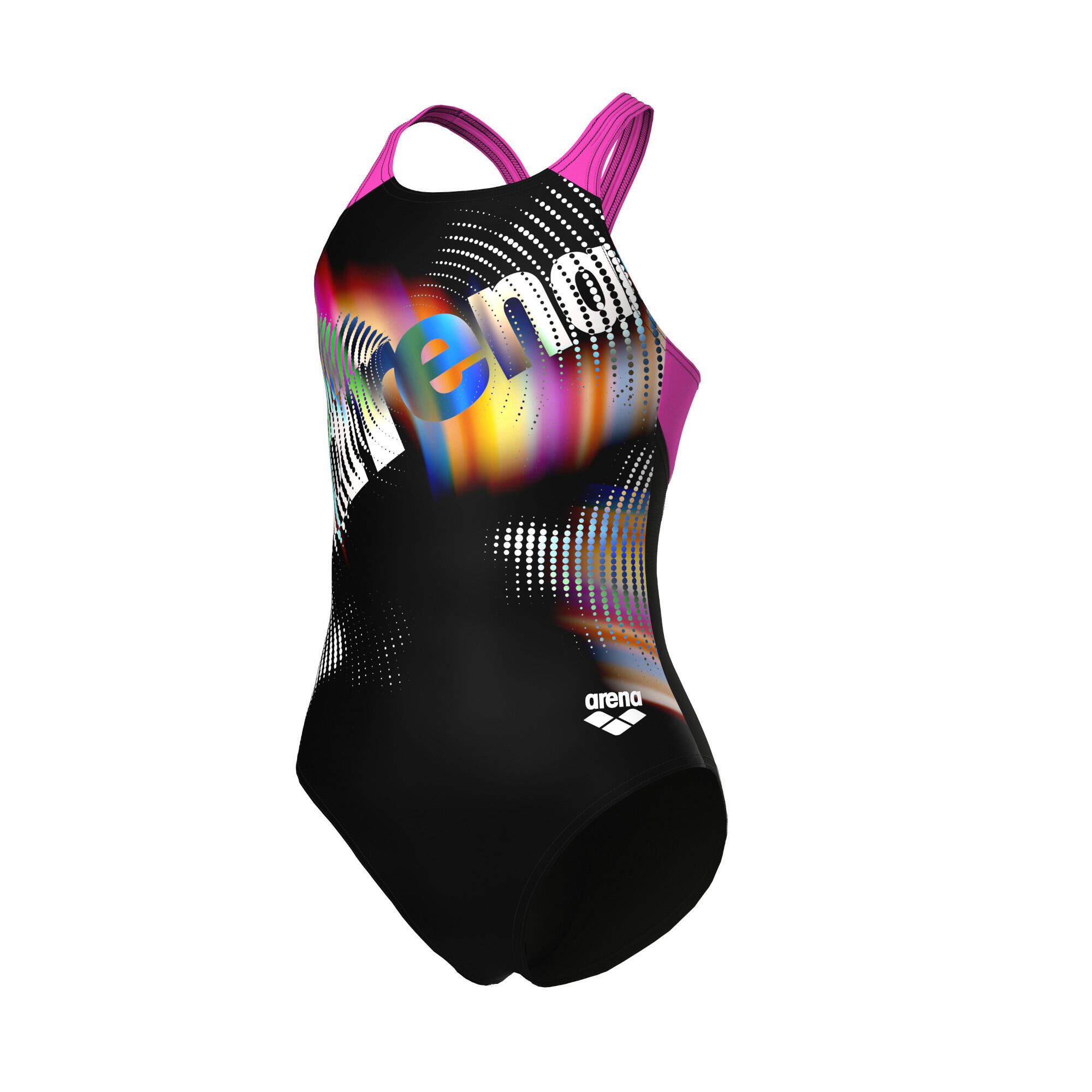 Arena Mädchen Badeanzug Lit Logo Swimsuit V Back 010690 3/5
