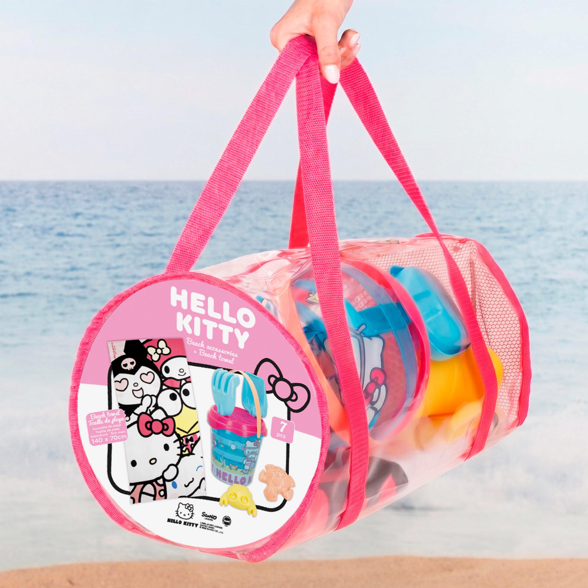 Hello Kitty Set de seaux de plage avec accessoires serviette et sac 2/7