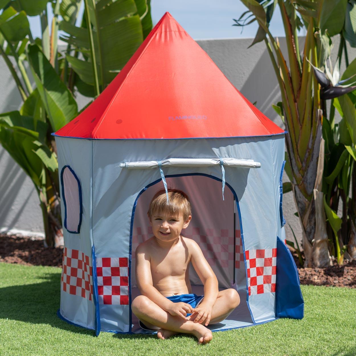Flamingueo tente plage enfant avec panneaux filet 2/6