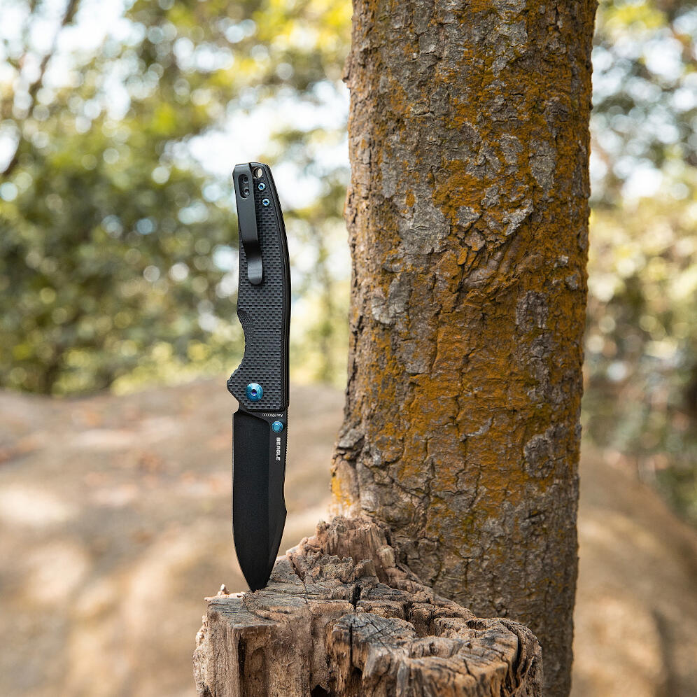 Canivete EDC, Olight Oknife Beagle, Azul, Aço 154CM, Cabo G10, Lâmina de Arpão 6/7