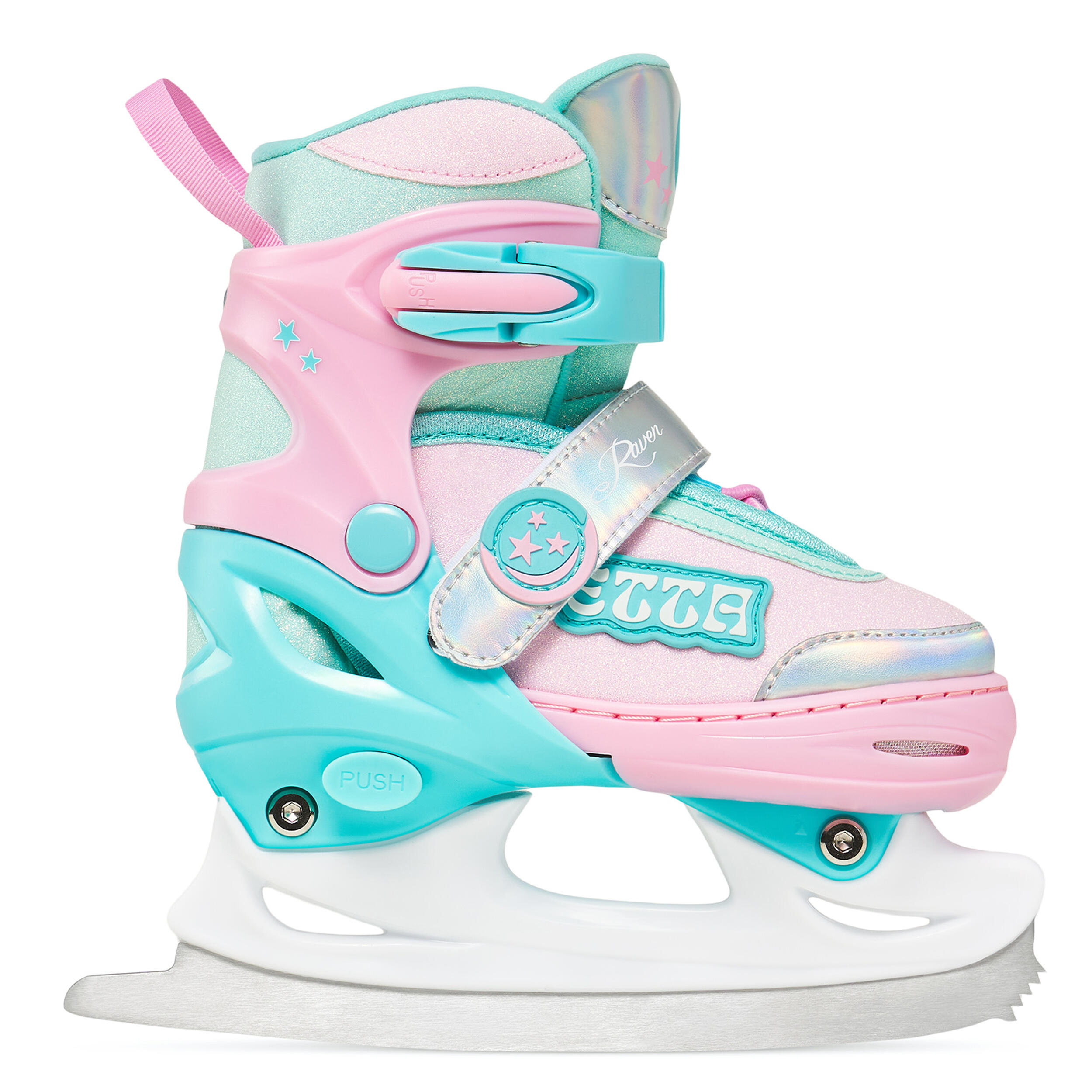 Patins Patins de rodas ajustáveis 4 em 1 rodas Raven Etta Menta/Rosa 5/7
