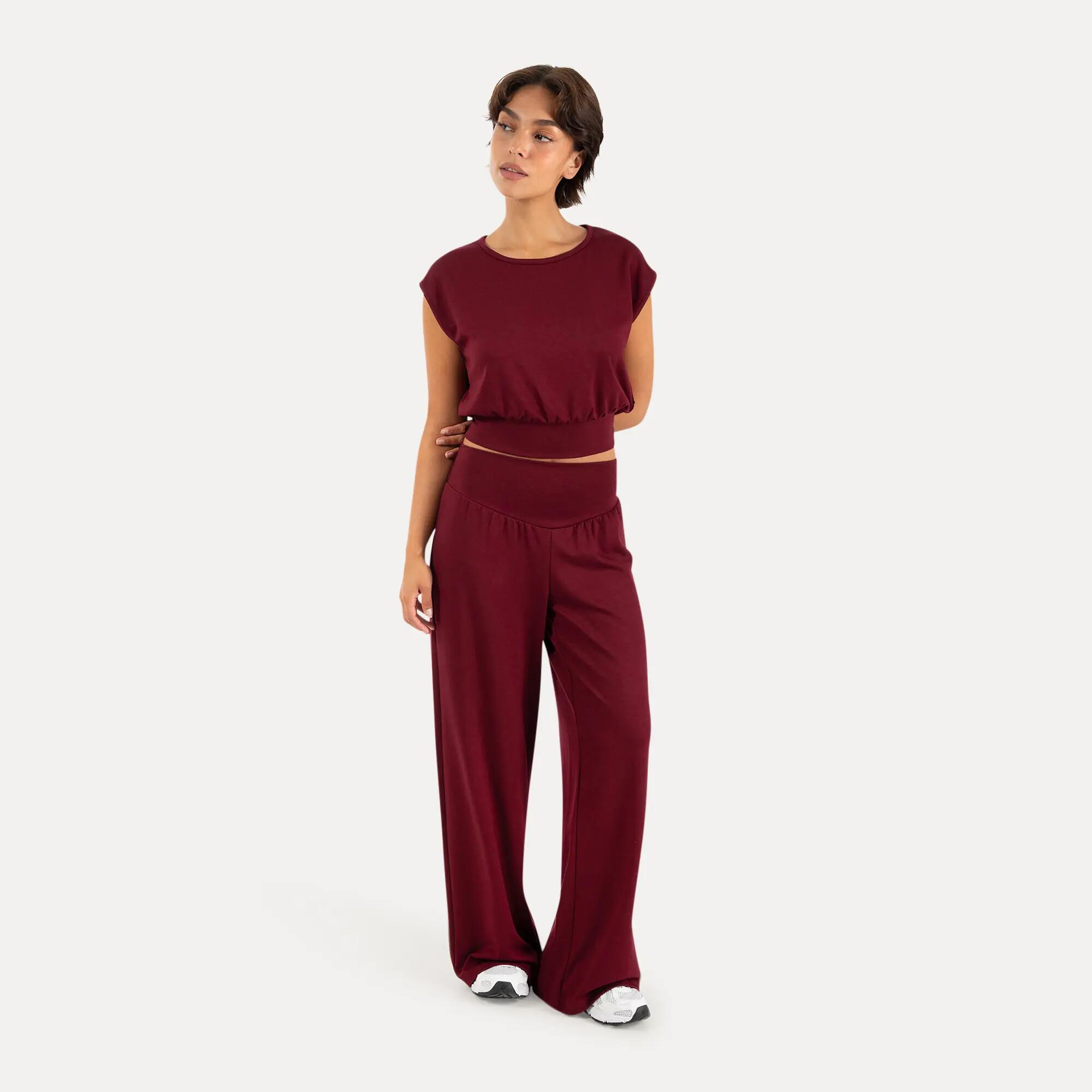 Damen Crop Top Jorina Bordeaux 3/6