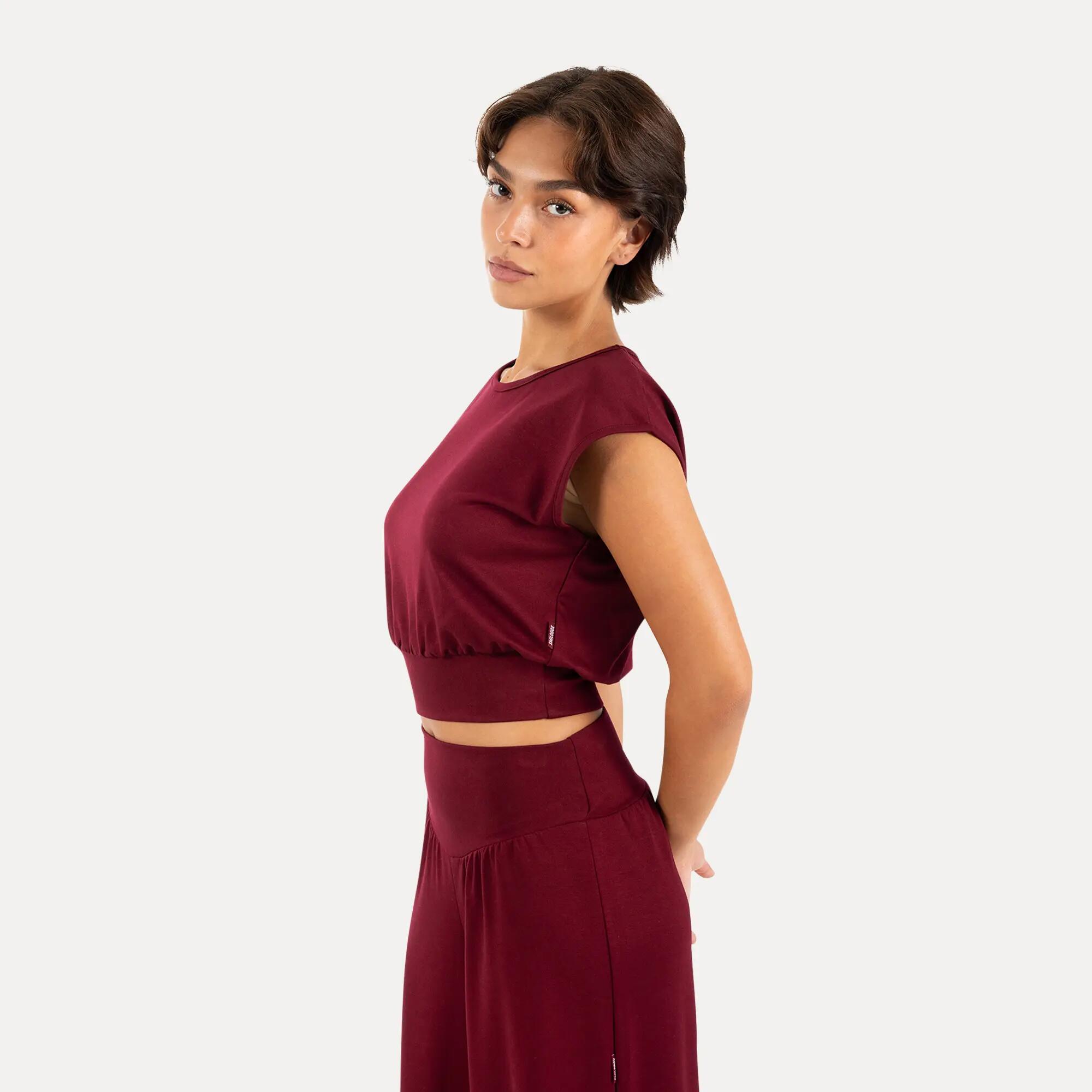 Damen Crop Top Jorina Bordeaux 2/6