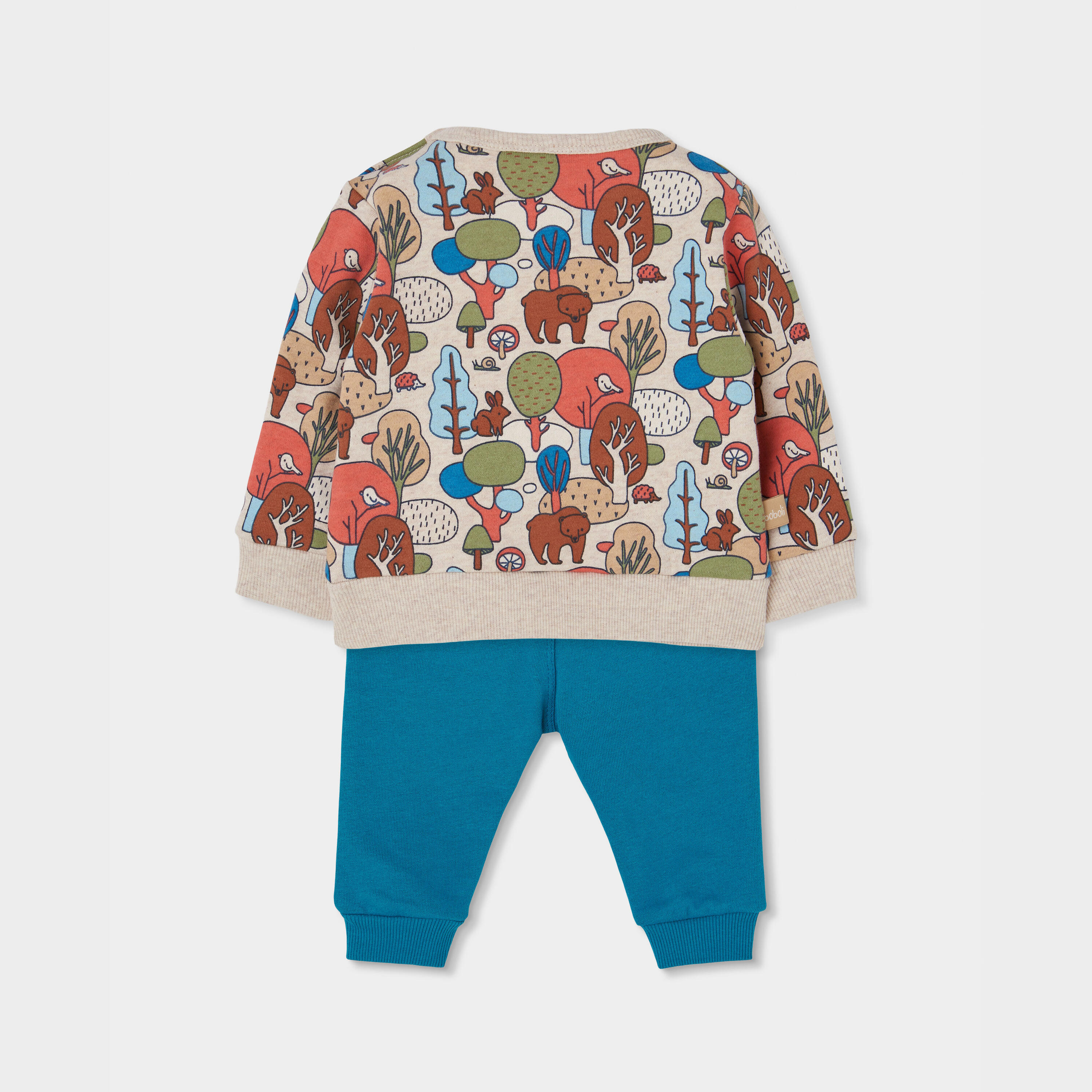 Conjunto punto bebé niño estampado bosque con conejo 2/7