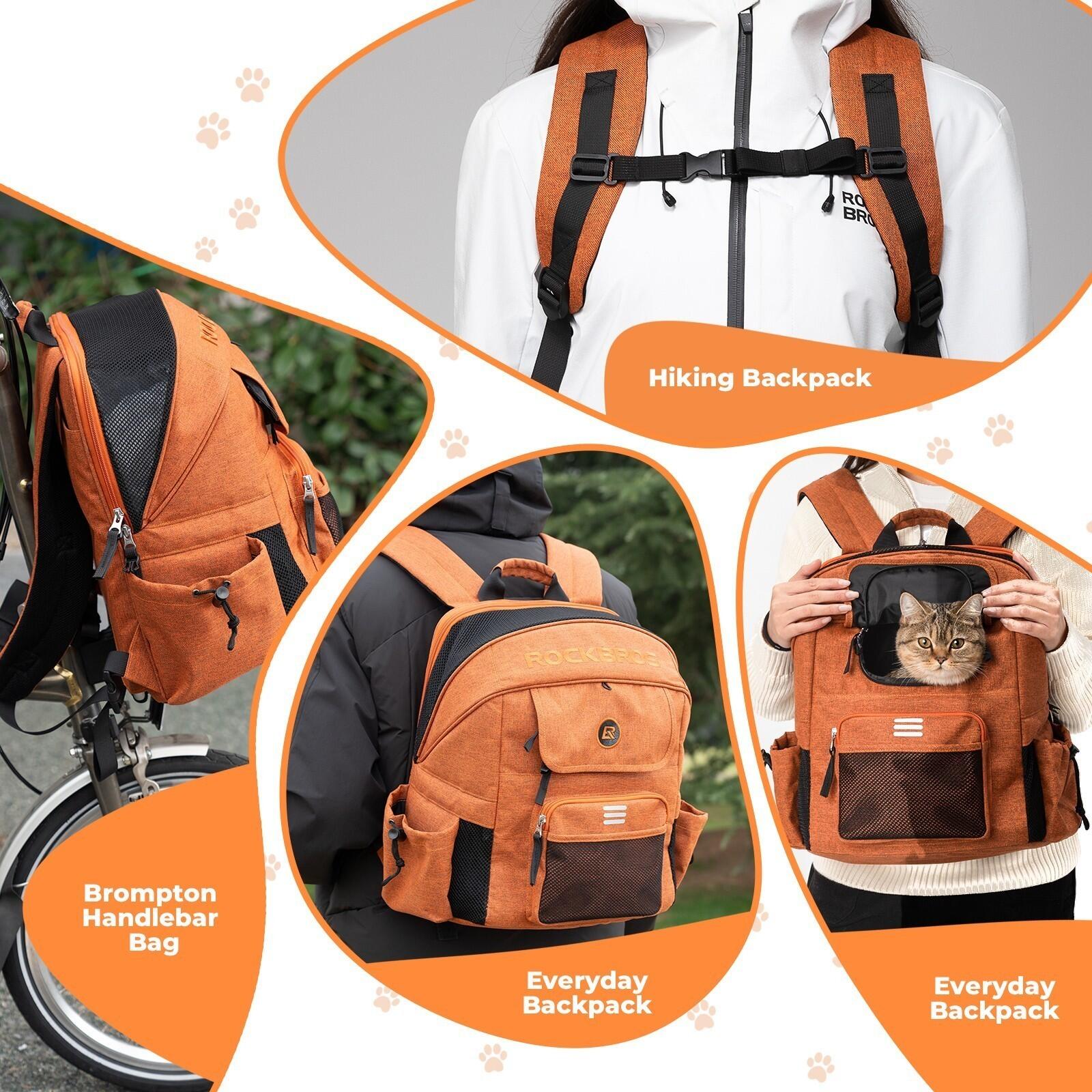 ROCKBROS Fahrrad Lenkertasche 2 in 1 Haustier Rucksack 3/7