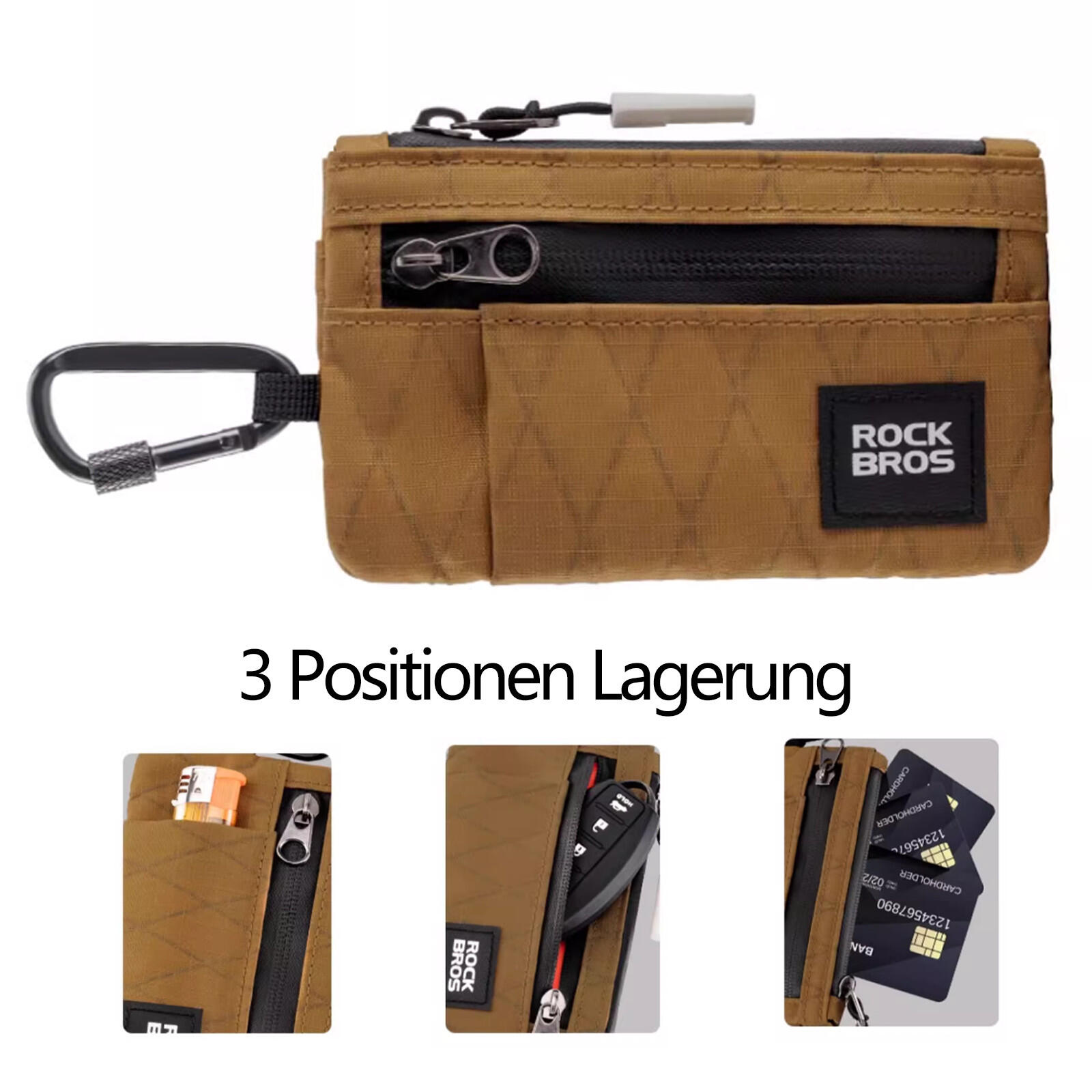 ROCKBROS Kleine Kartenetui Geldbörse Schlüsseletui 2/6