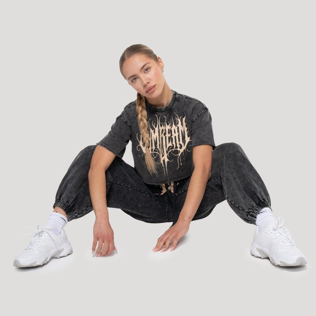 Koszulka damska fitness cropped grafitowa Abyss 3/6