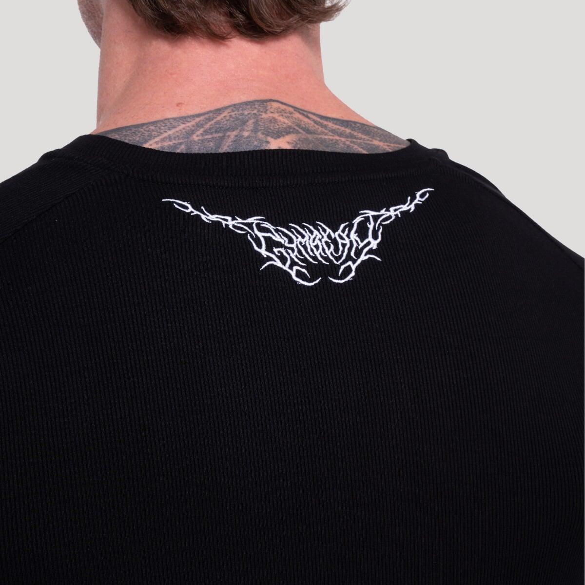 Koszulka męska fitness slim czarna Tribal Ribbed 5/7