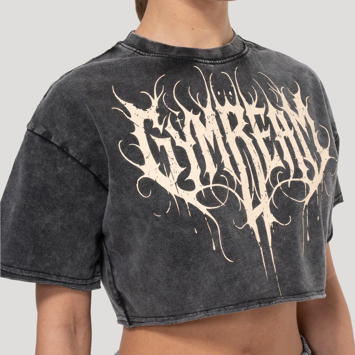 Koszulka damska fitness cropped grafitowa Abyss 2/6