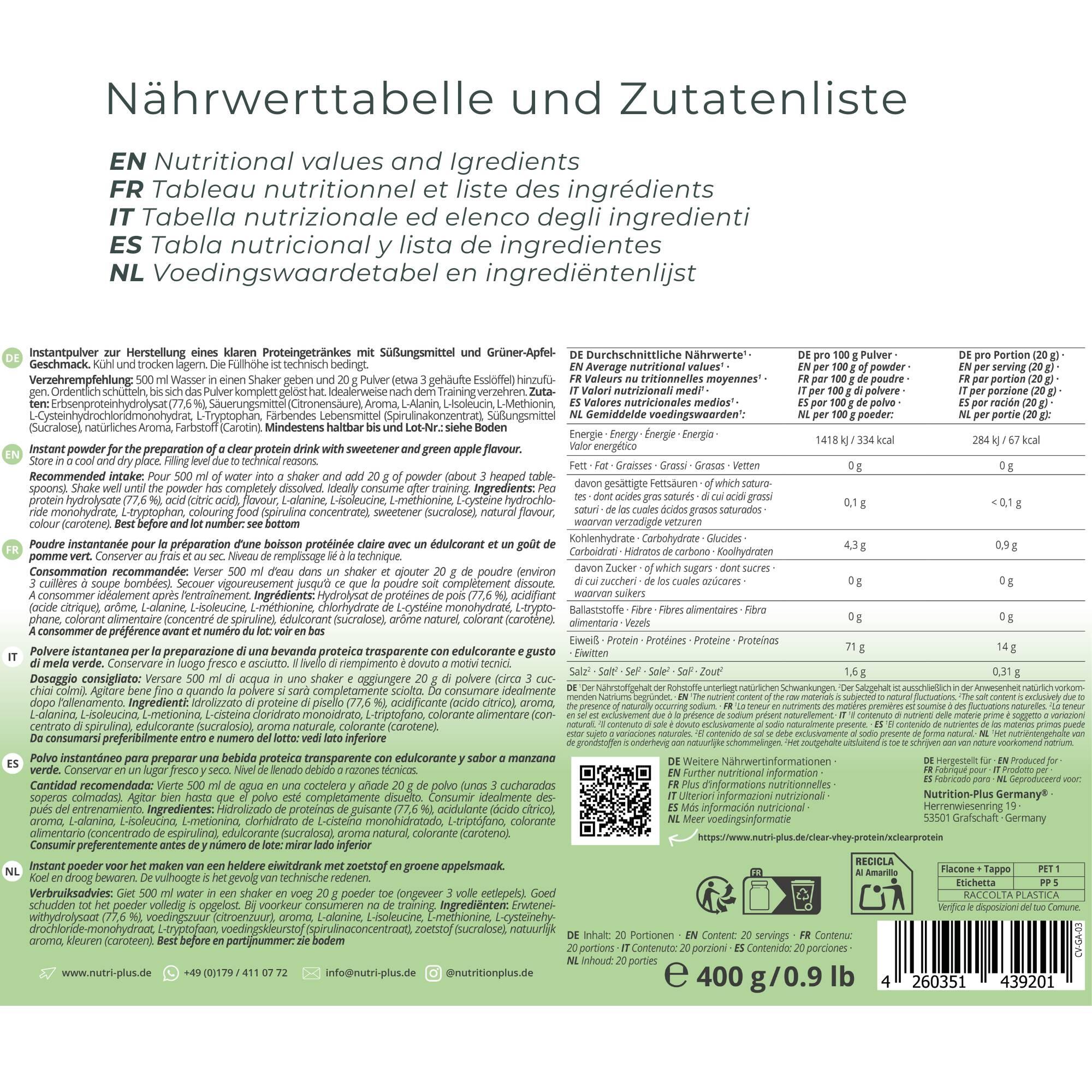 Clear VHEY 400 g - Manzana verde 2/6