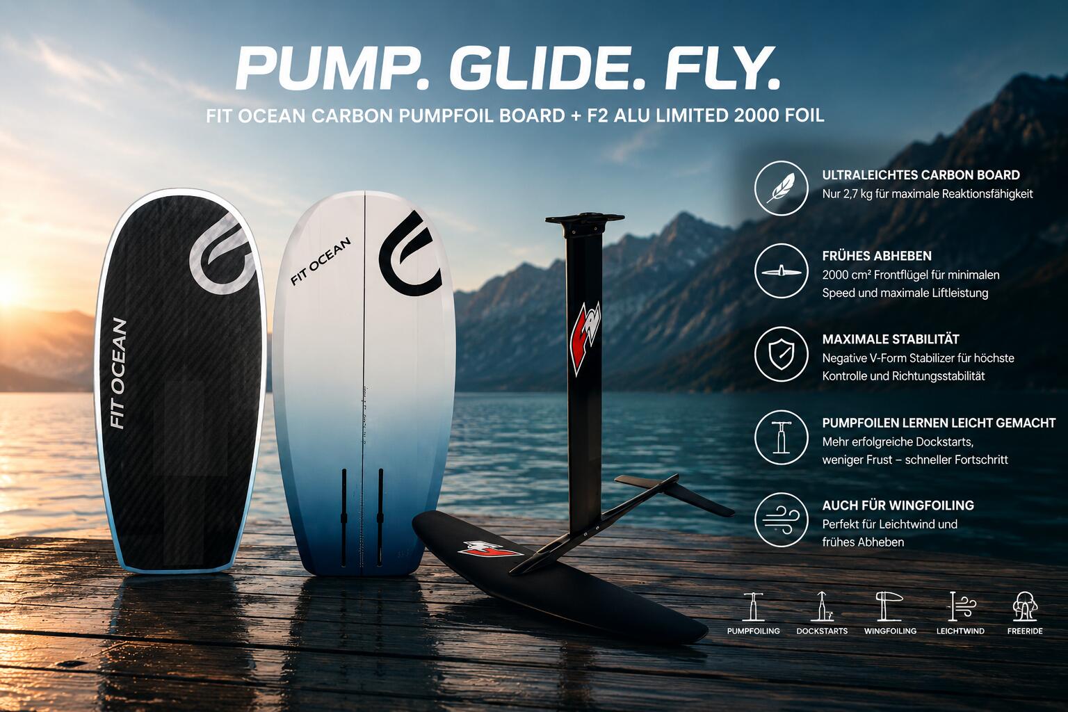 Carbon Pumpfoil Board + F2 Alu Limited 2000 cm² Foil 7/7