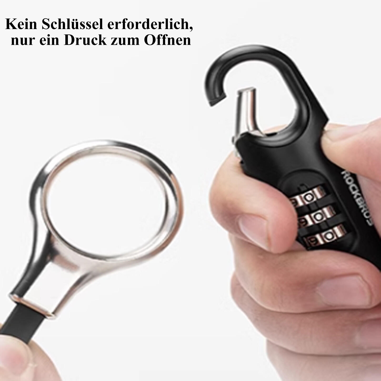 ROCKBROS Fahrradschloss Helmschloss Zahlenschloss 4/6