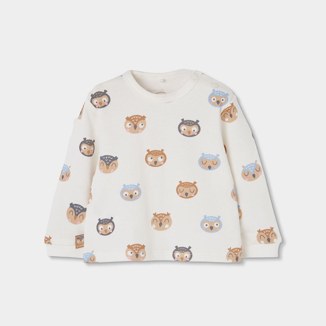 Conjunto punto bebé niño crudo estampado búhos 3/7