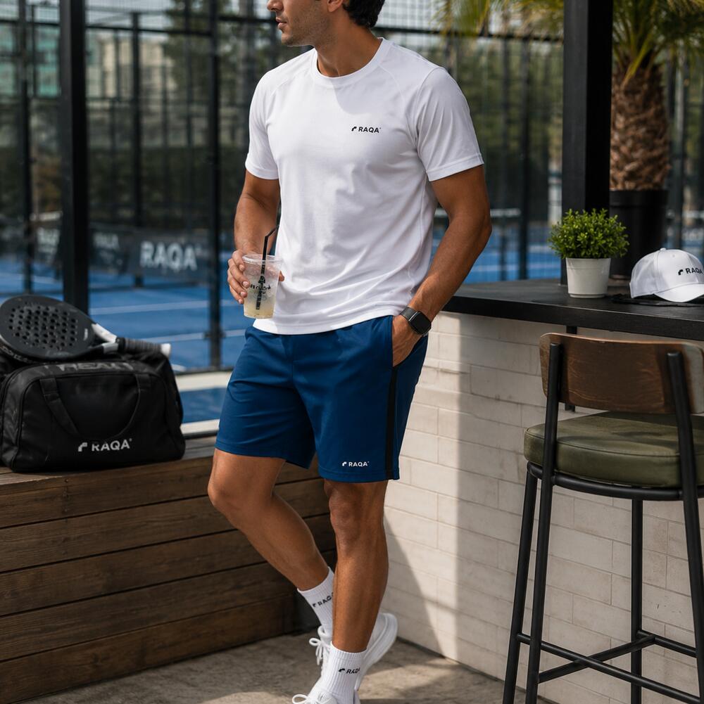 Raqa Court Elite Short Heren — padelshort met stretchstof 3/4