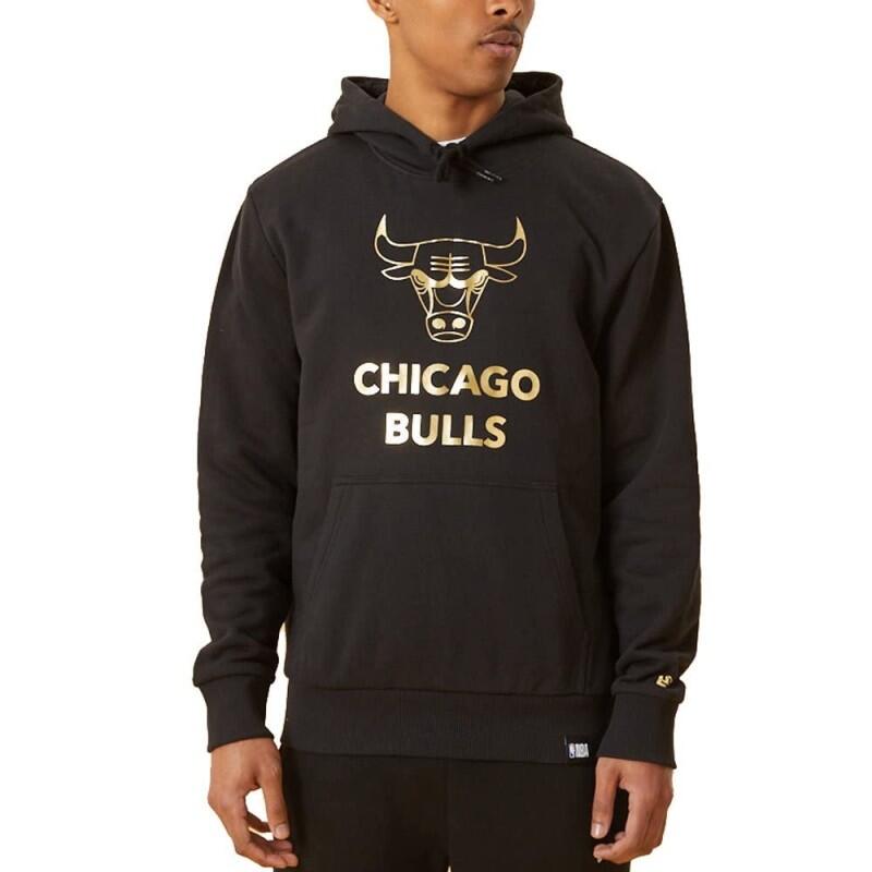 Sudadera con capucha New Era NBA negro y dorado metálico con cremallera 2/5
