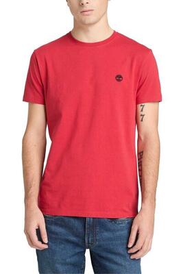 T-shirt - casual - heren - 100% katoen, ronde hals, logo geborduurd - grijs/rood