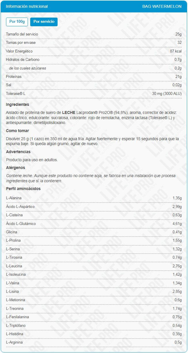 Aislado de suero claro cero 800g Life Pro 2/3