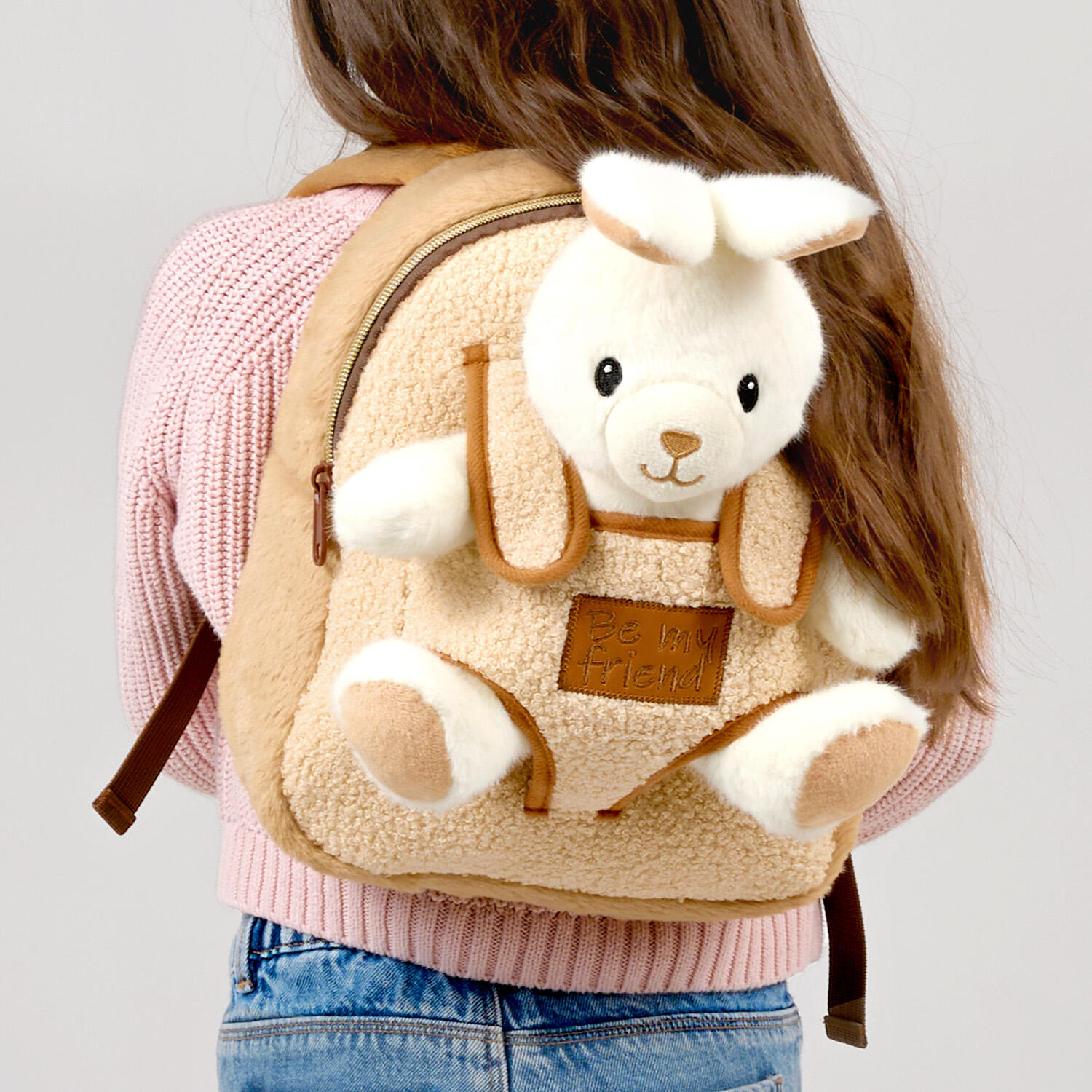 Zaino Morbido con Peluche Coniglietto Bianco 2/7