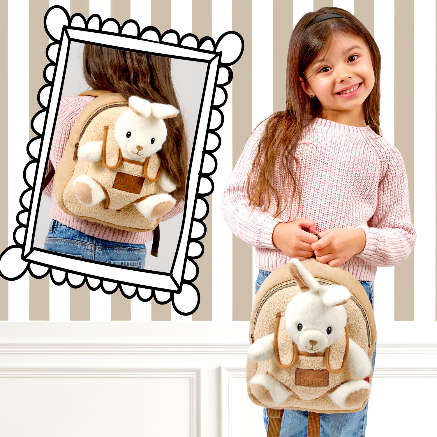 Zaino Morbido con Peluche Coniglietto Bianco 6/7