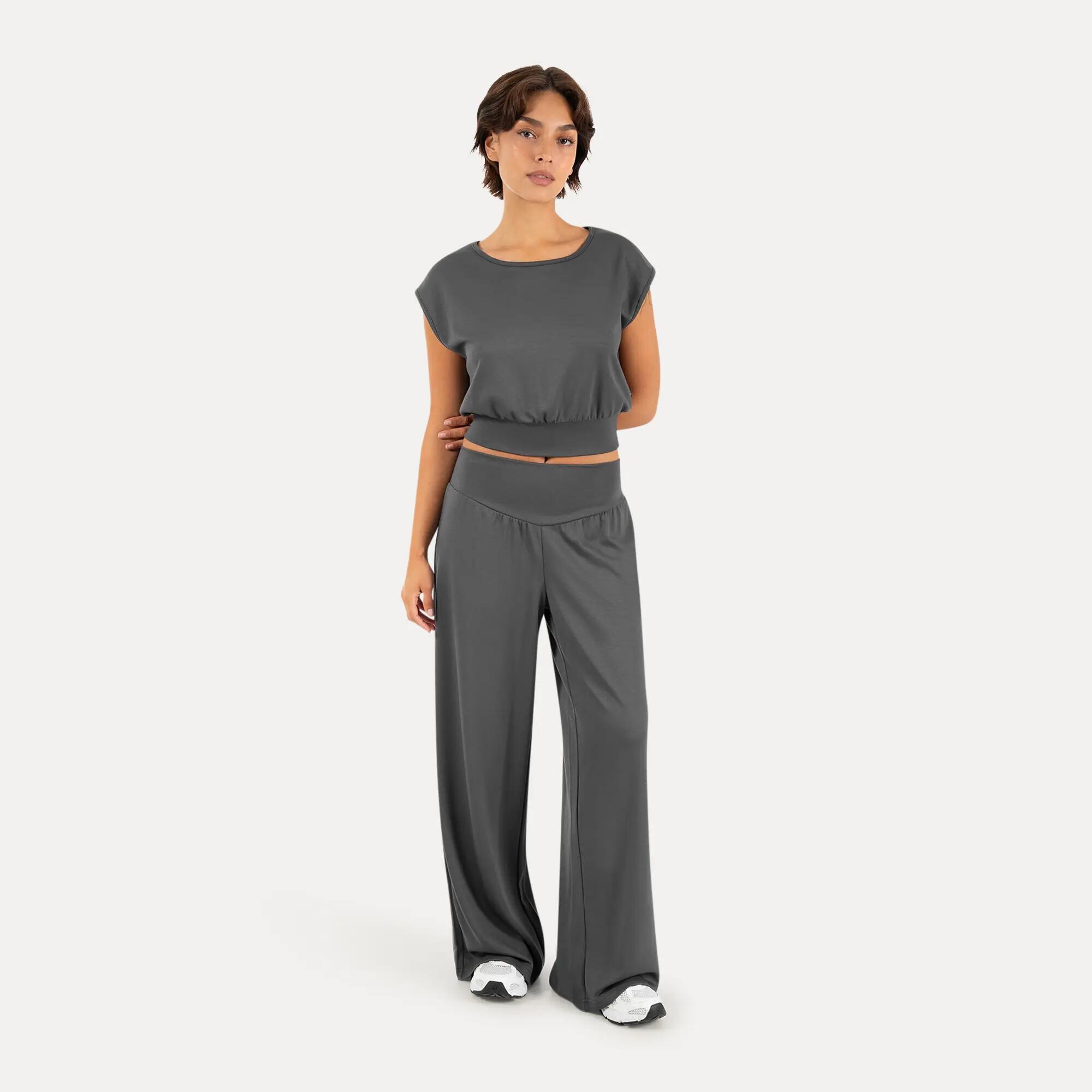 Damen Crop Top Jorina Anthrazit 3/6