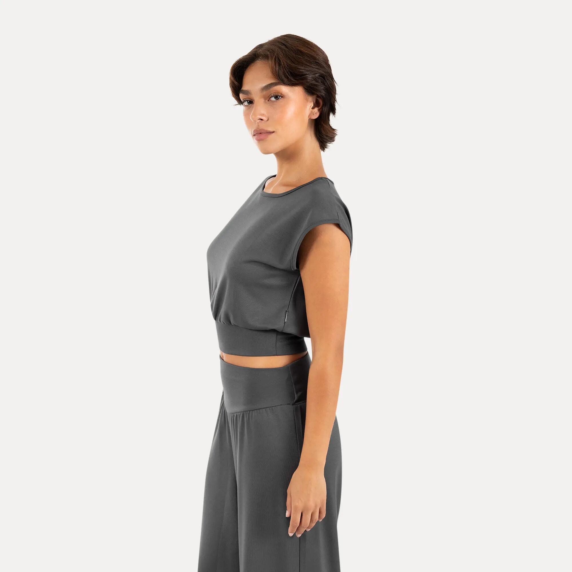 Damen Crop Top Jorina Anthrazit 2/6