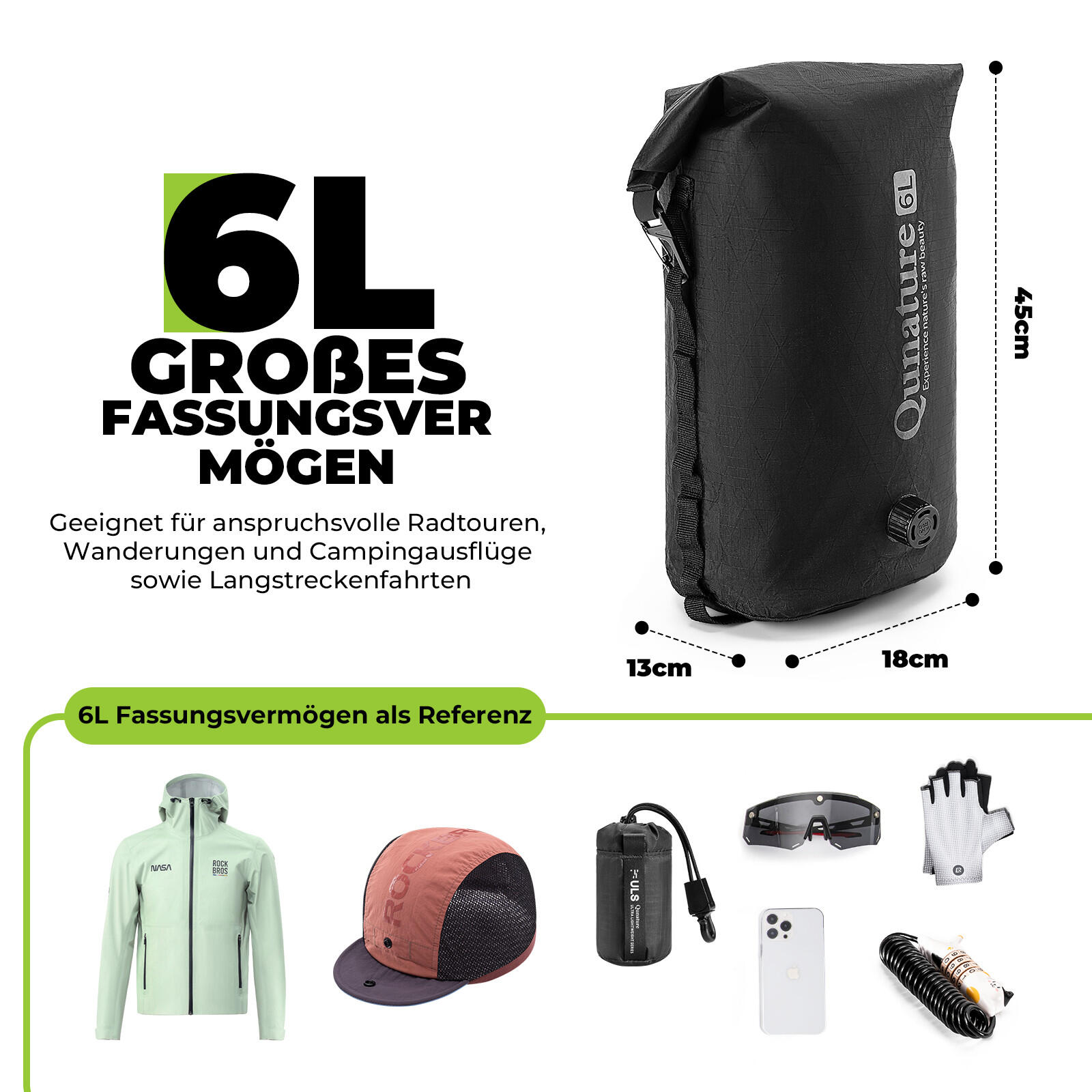Qunature Fahrradtasche 100% Wasserdicht Lenkertasche 7/7