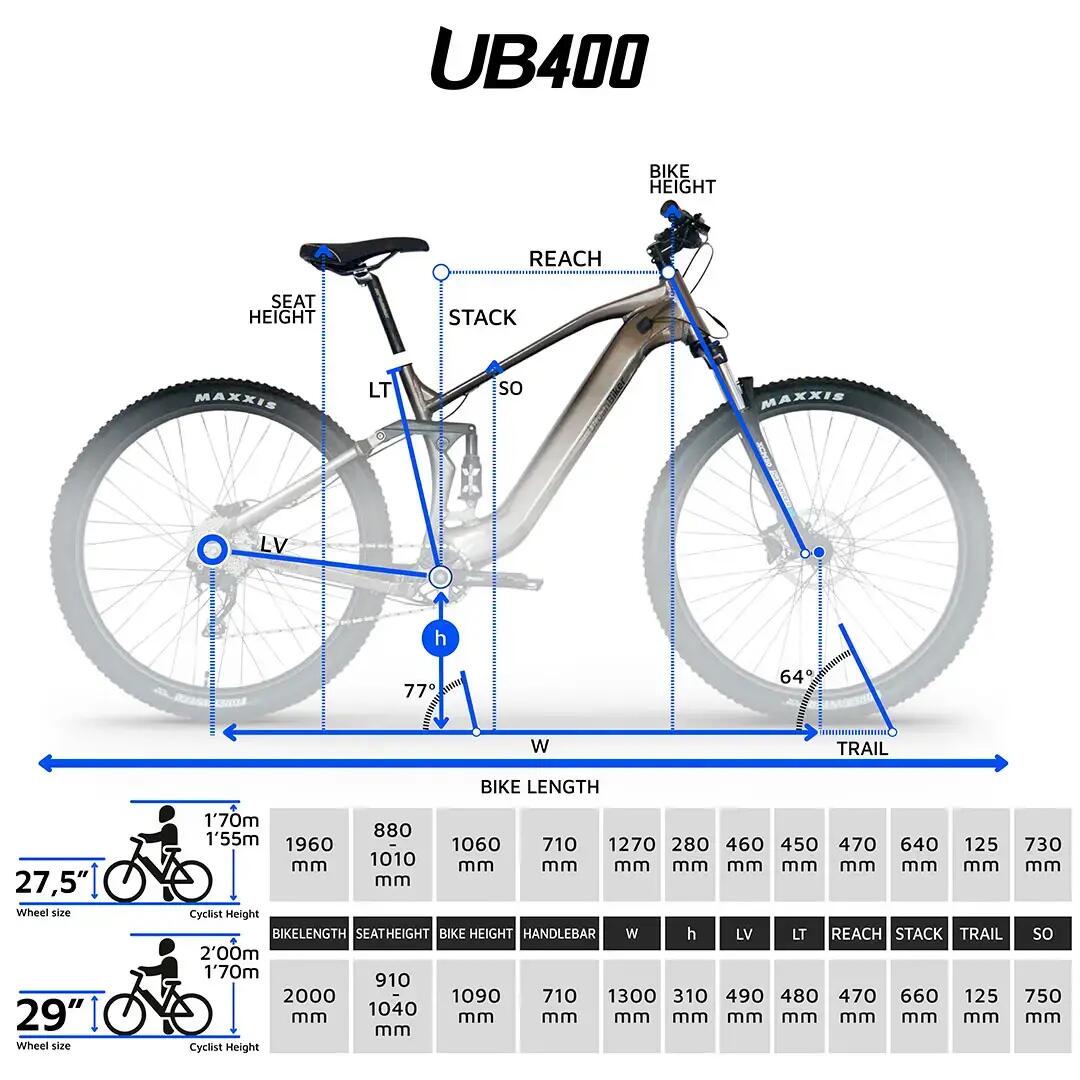 Segunda Vida - UB400B | Ebike Montaña DS | Autonomía hasta 140km | Gris | 29" 6/8