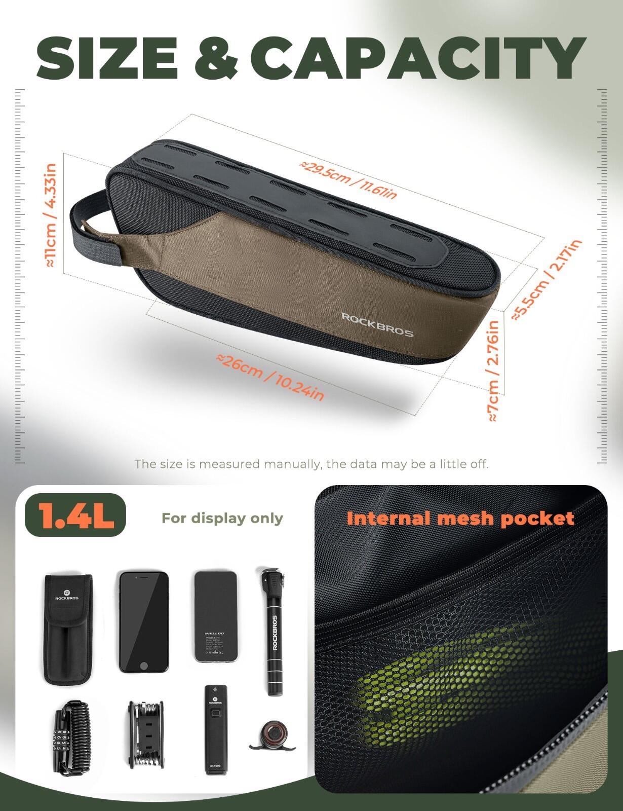 ROCKBROS Rahmentasche Unter Rohrtasche Fahrradtasche 2/6