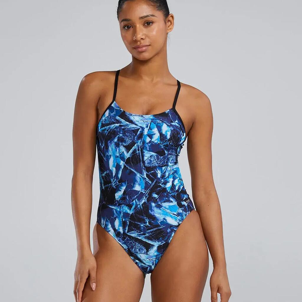 TYR Durafast Elite Reflecta Cutoutfit Women's Swimsuit Blue Ice UK 36