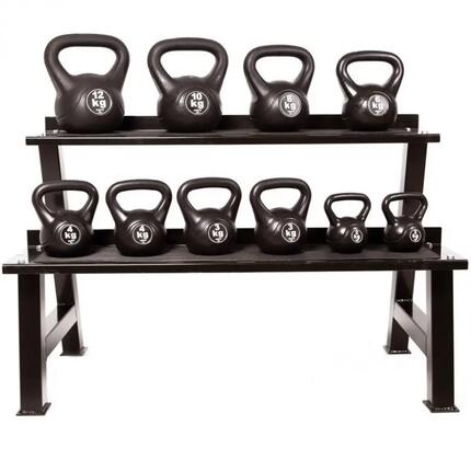 Rangement kettlebells 2 niveaux 150x63x70 cm
