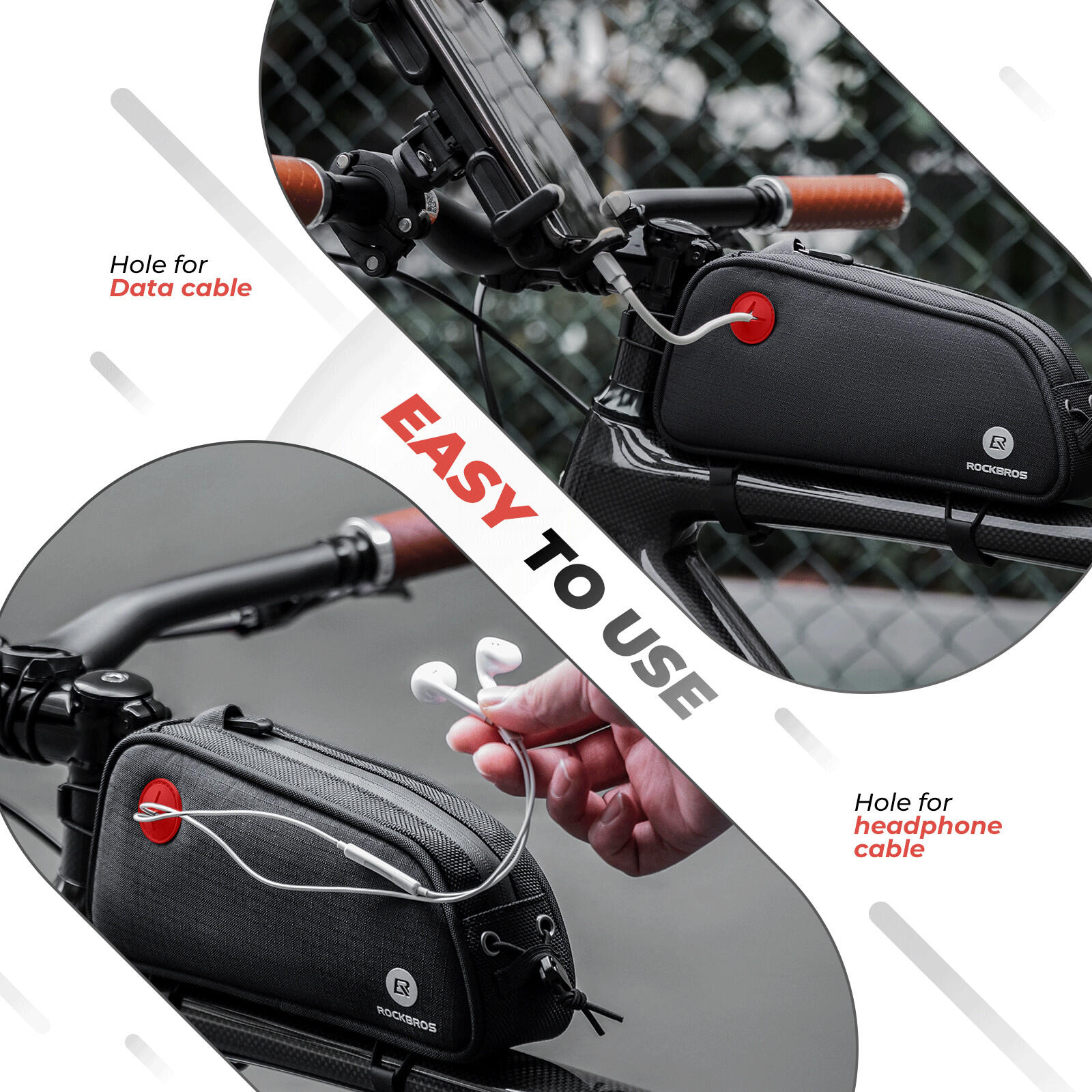 ROCKBROS Rahmentasche Fahrrad Rahmen Oberrohrtasche 3/6