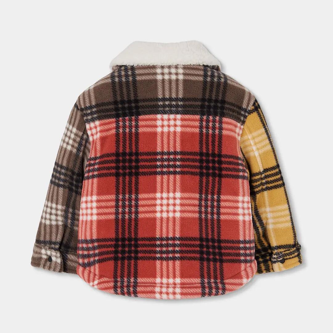 Sobrecamisa polar cuadros naranja niño 2/4