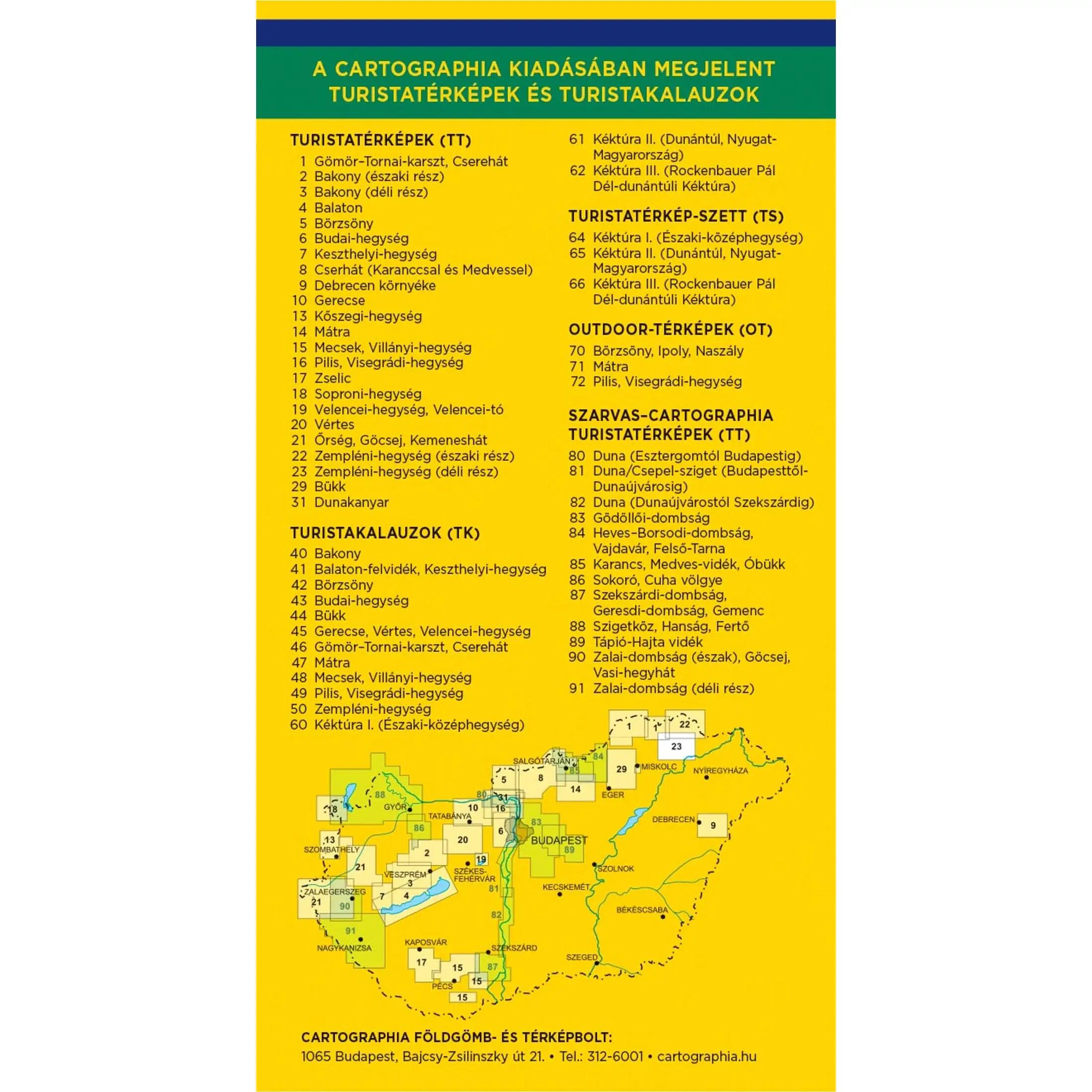 Zempléni-hegység (déli rész) turistatérkép 4/4