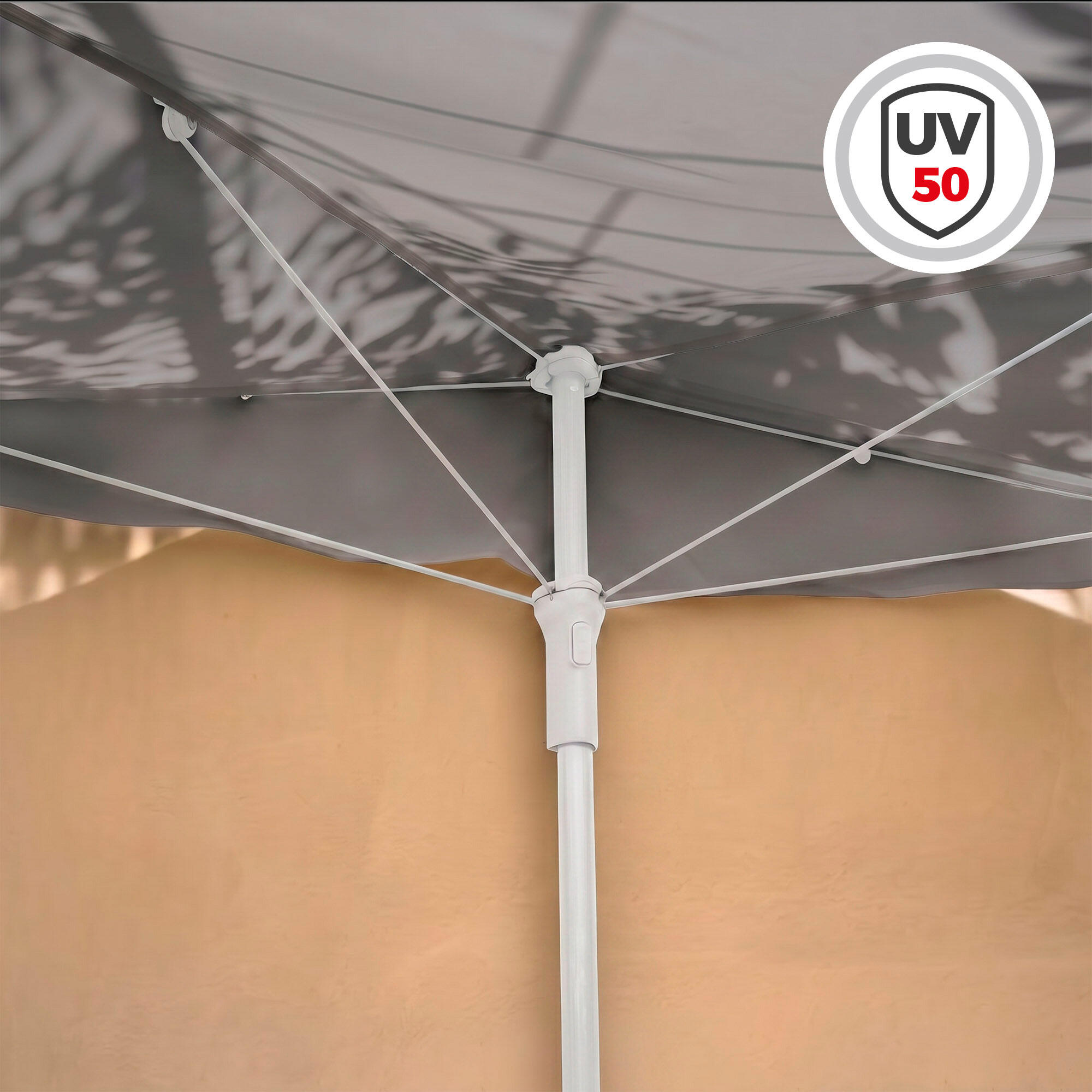 Aktive Parasol mural rectangulaire gris pour jardin 160x100 cm 3/7