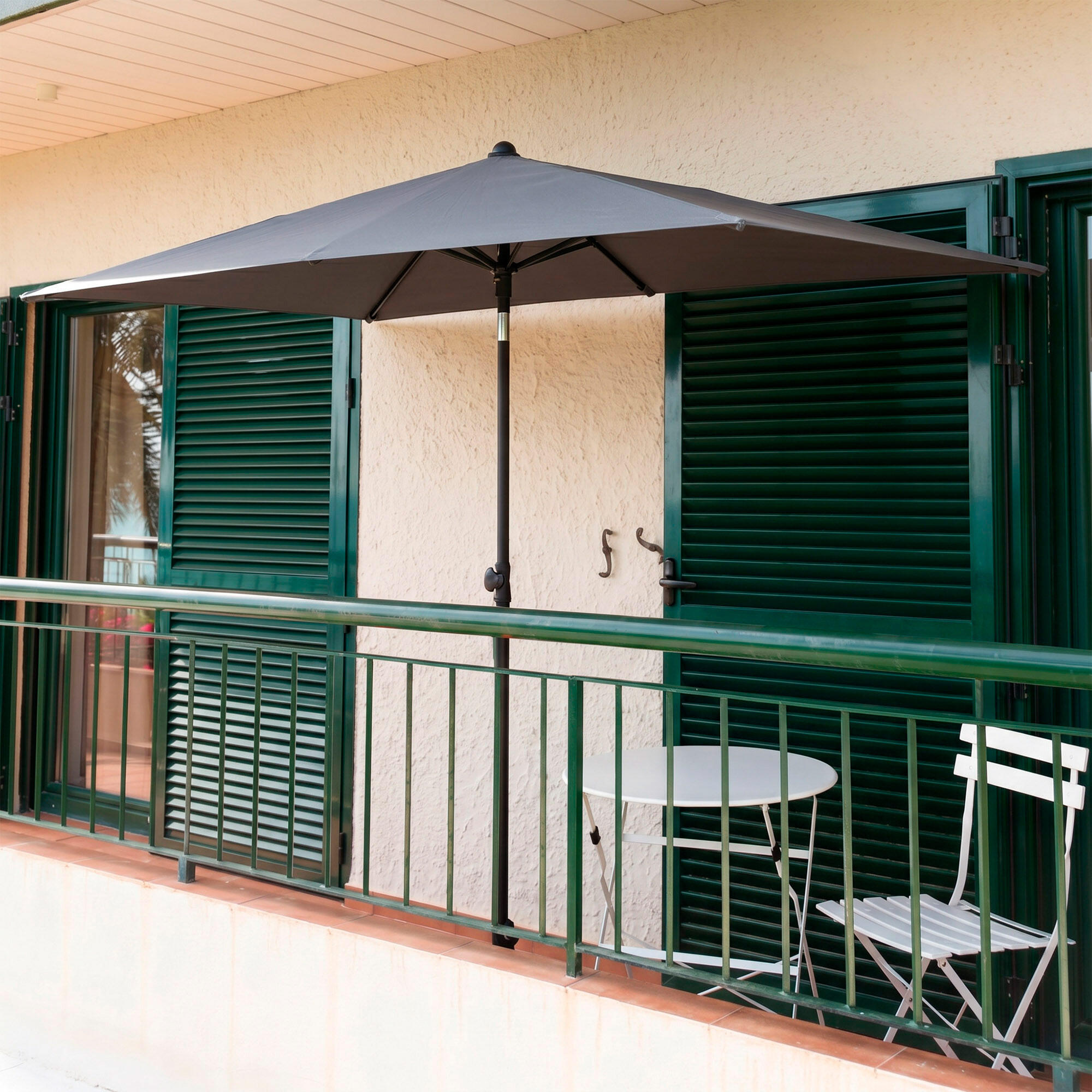 Aktive Parasol rectangular 180x145 cm gris 2/7