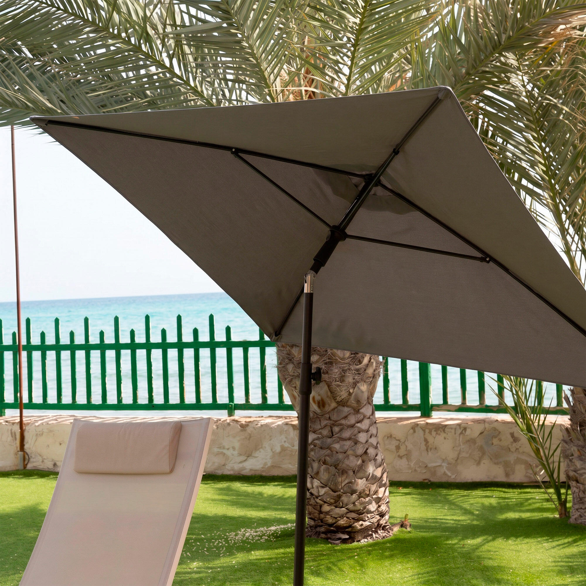 Aktive Parasol rectangular 180x145 cm gris 7/7
