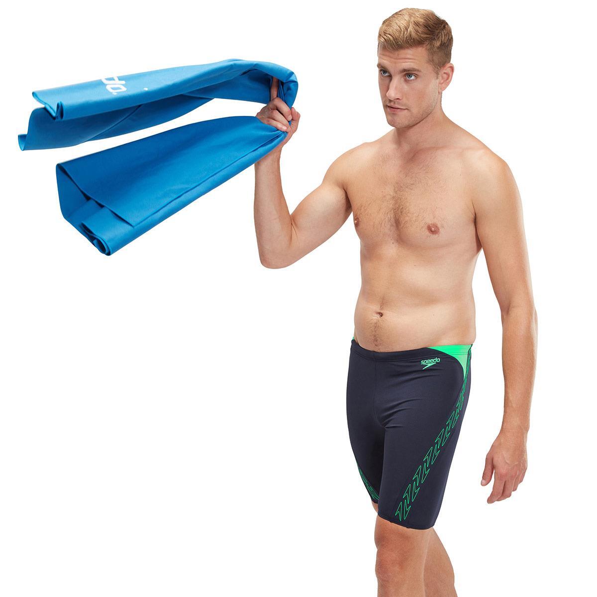 Speedo HyperBoom Splice Jammer - bleu avec logo vert 6/6